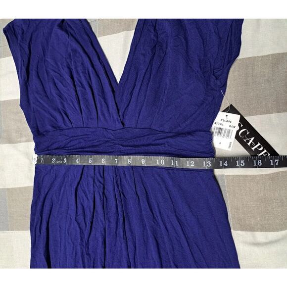 Xscape Women's Casual Cocktail Sleeveless V-Neck Maxi Blue Dress Size‎ 8 - Picture 3 of 14